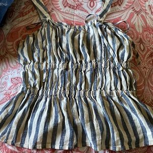 Women’s Peplum Tank Top- Universal Thread Cream Striped